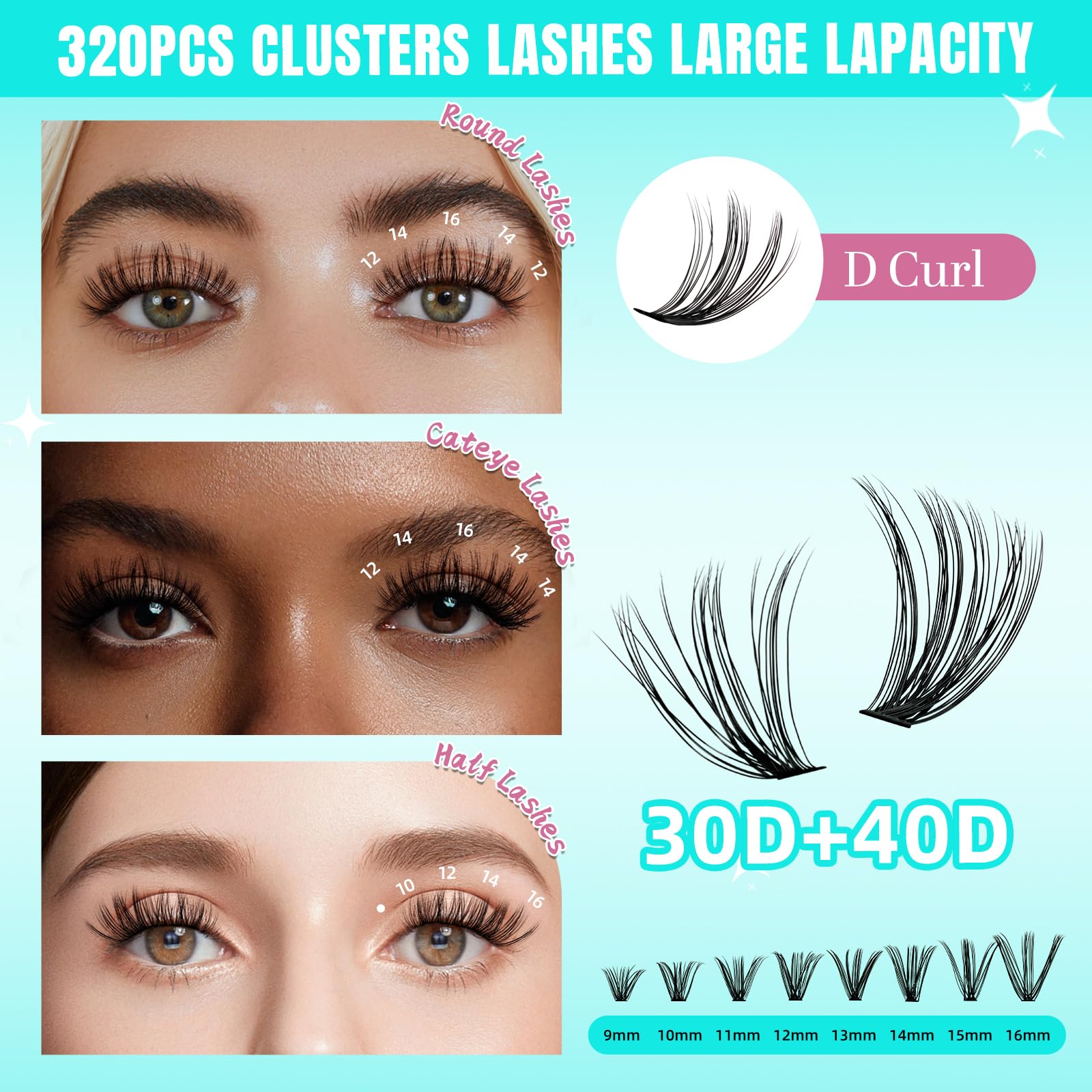 AMZGIRL LASH — extensions 30D et 40D pour varier le volume.