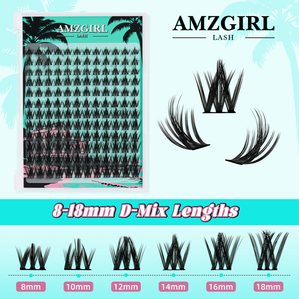 AMZGIRL LASH Fairy Cluster Manga 144pièces – premier plan montrant les grappes pour un effet naturel