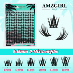 AMZGIRL LASH Fairy Cluster Manga 144pièces – premier plan montrant les grappes pour un effet naturel
