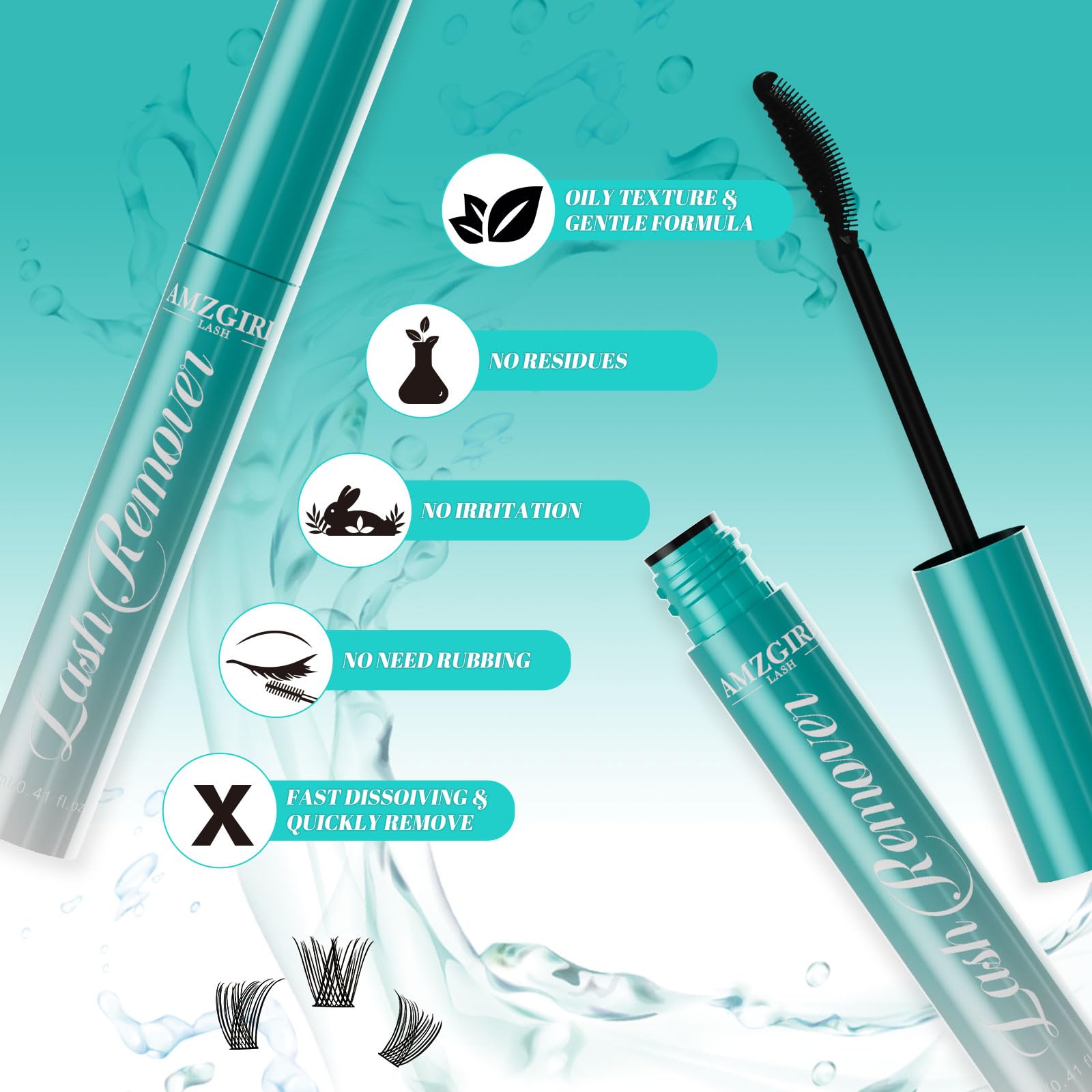 Flacon 12 ml portable AMZGIRL LASH pour une utilisation nomade.