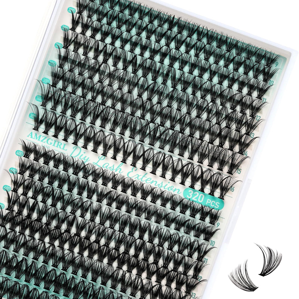 AMZGIRL LASH — grappes cils 320 pièces pour un volume naturel et rapide.