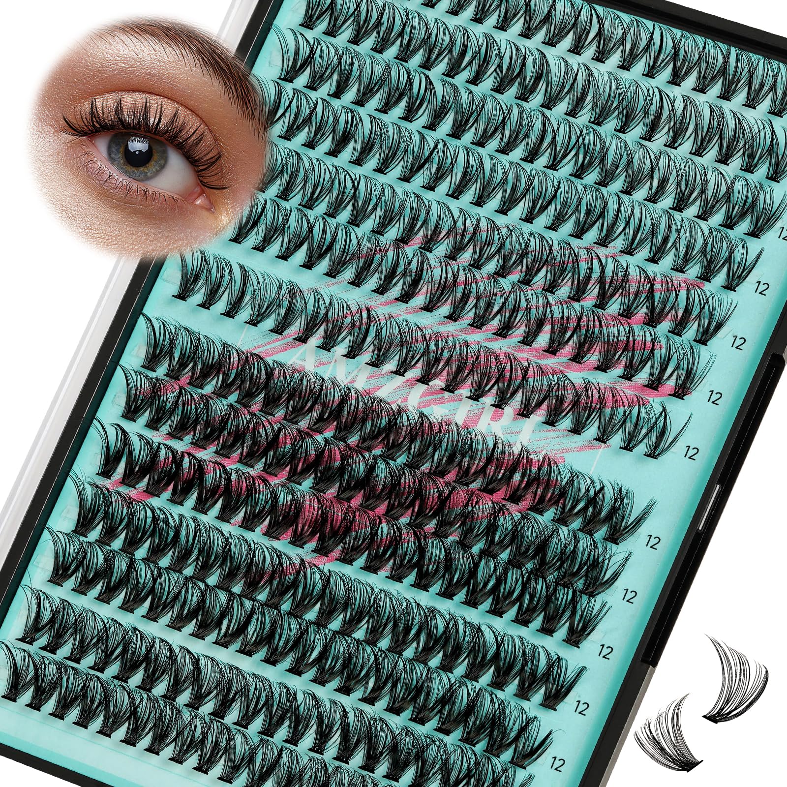 AMZGIRL LASH groupes-cils wispy 280 pièces, résultat naturel et pose rapide.