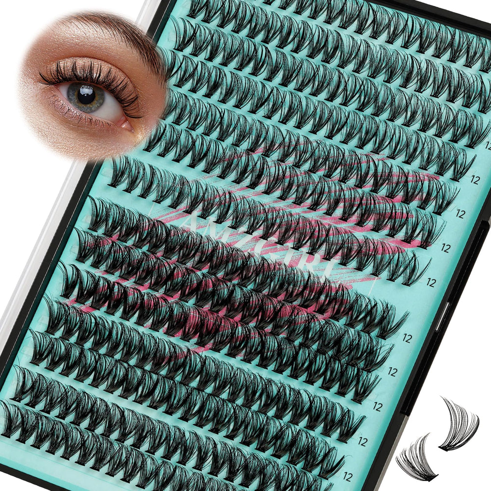AMZGIRL LASH groupes-cils wispy 280 pièces, résultat naturel et pose rapide.