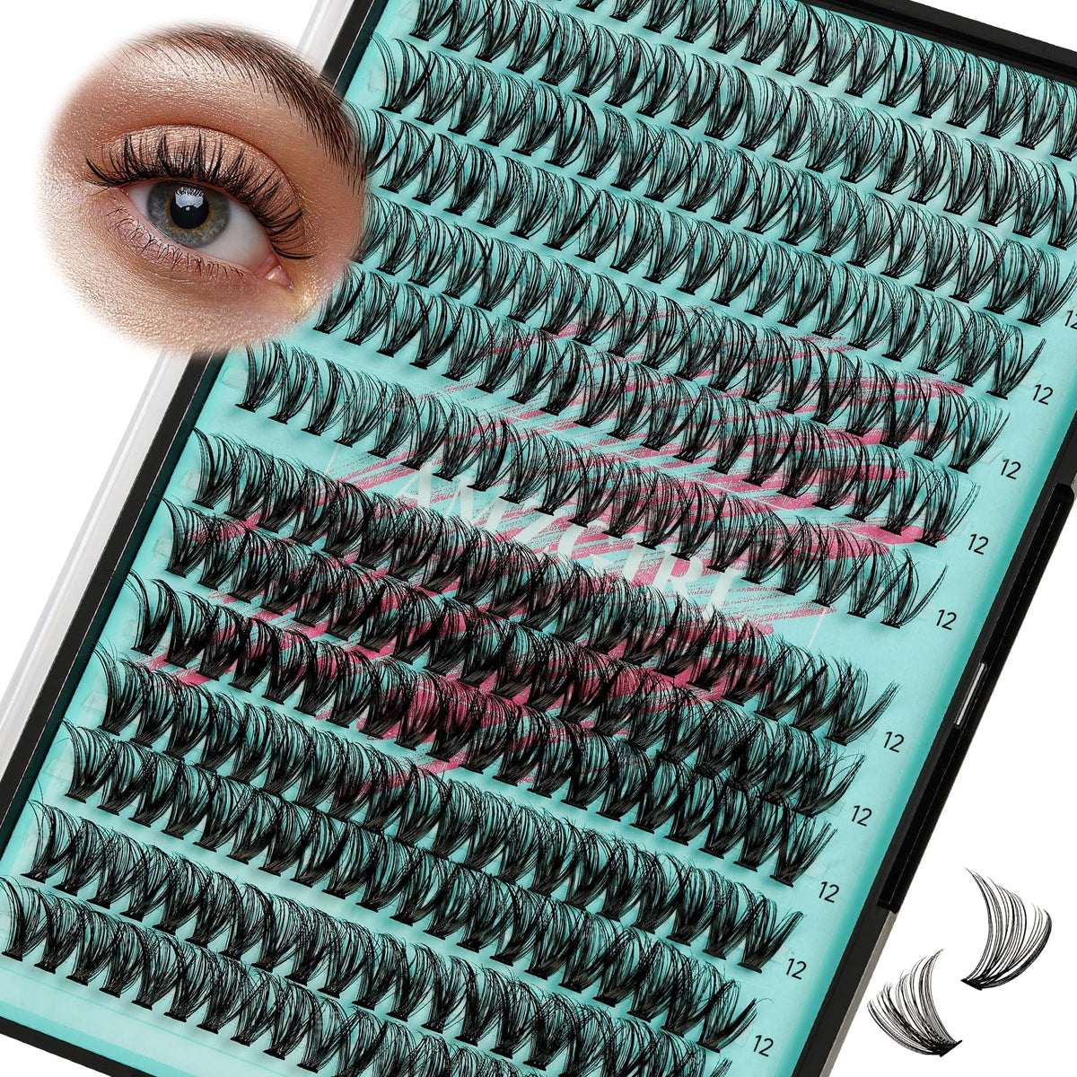 AMZGIRL LASH groupes-cils wispy 280 pièces, résultat naturel et pose rapide.