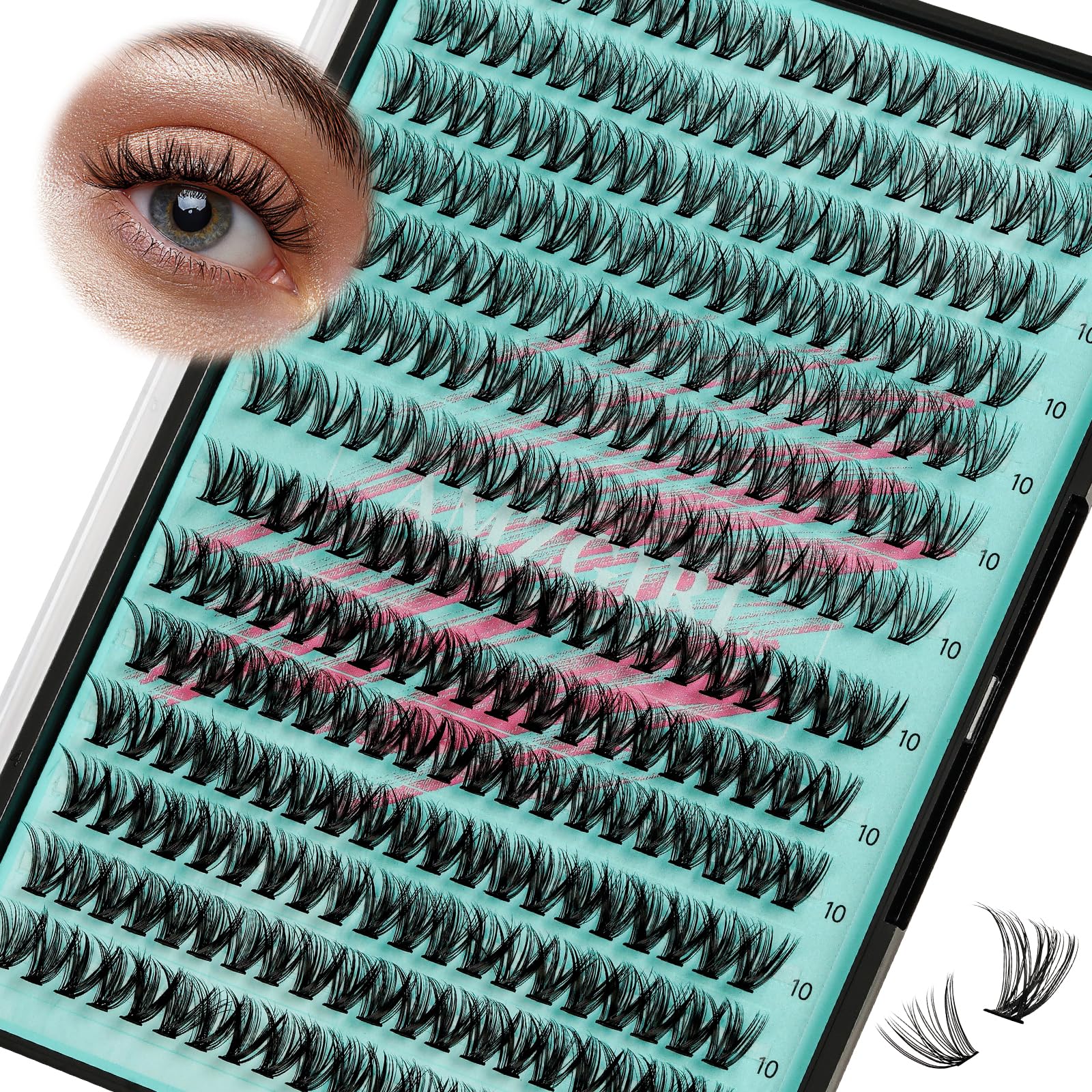 AMZGIRL LASH – groupes délicats 10 mm pour un regard naturel.