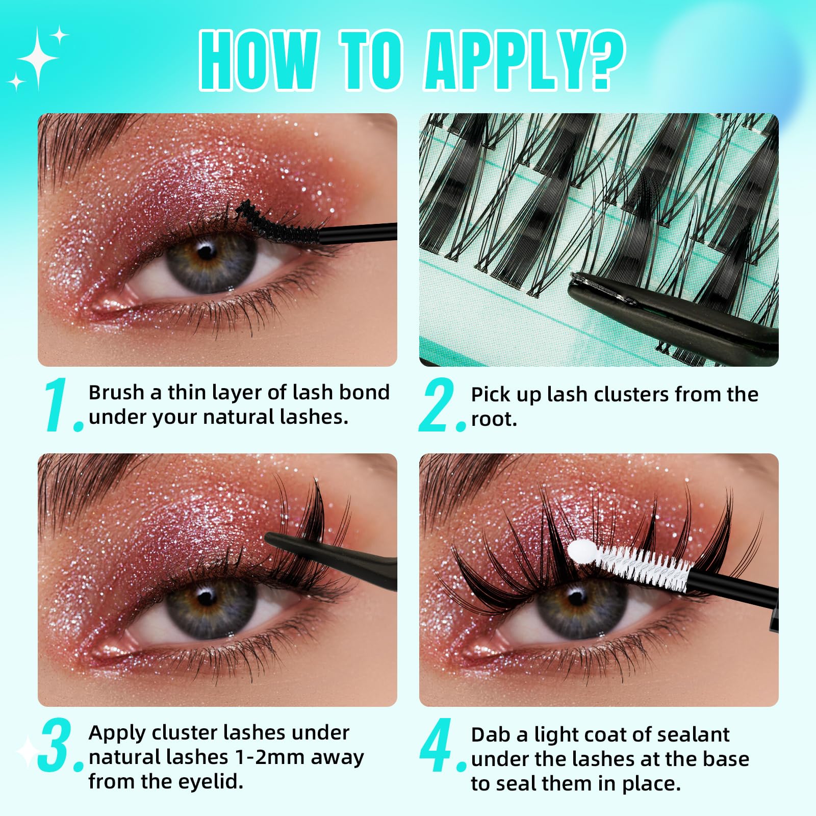 AMZGIRL LASH - guide pose cils pour une application simple et durable.