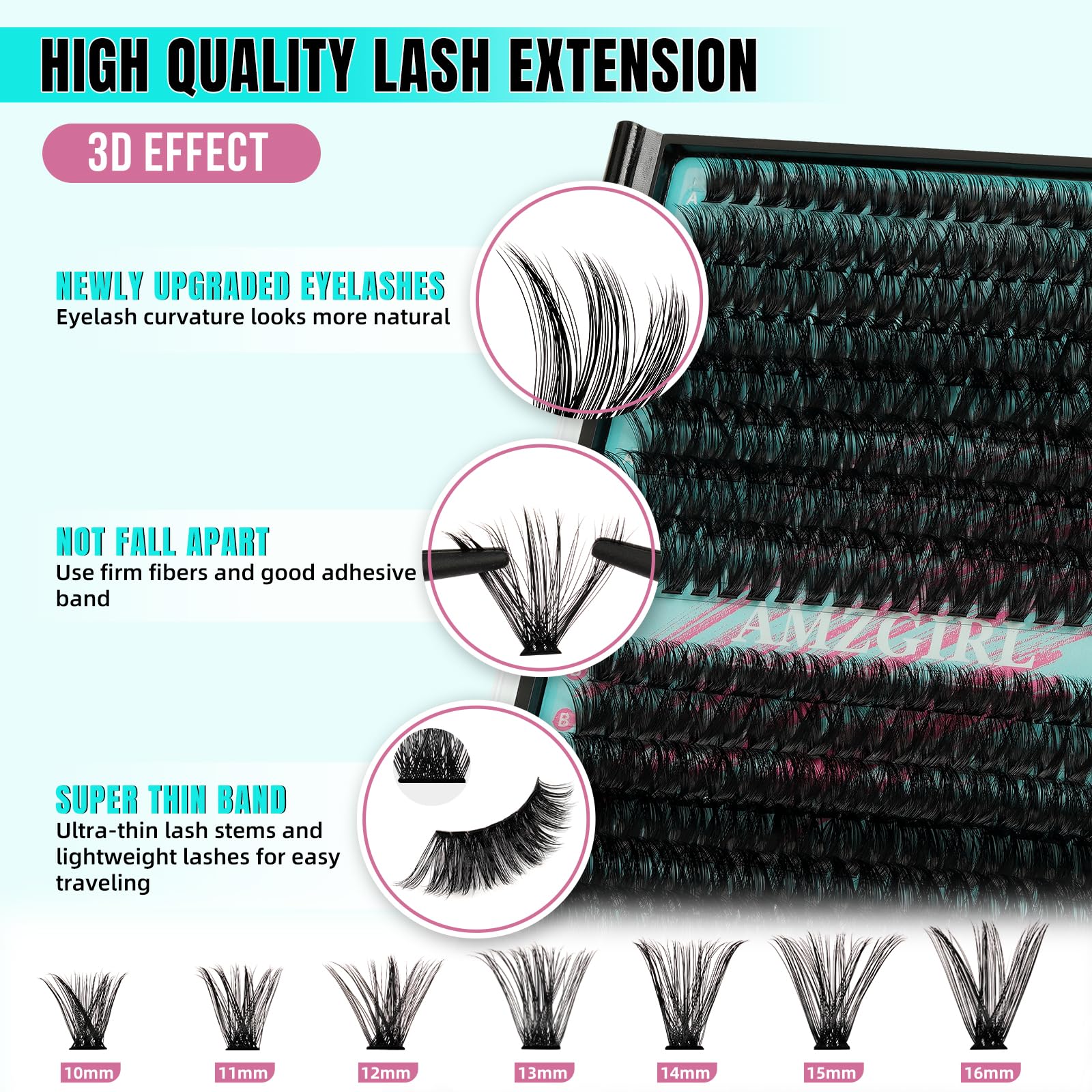 AMZGIRL LASH Kit démaquillant cils pour retirer les extensions sans agressivité.