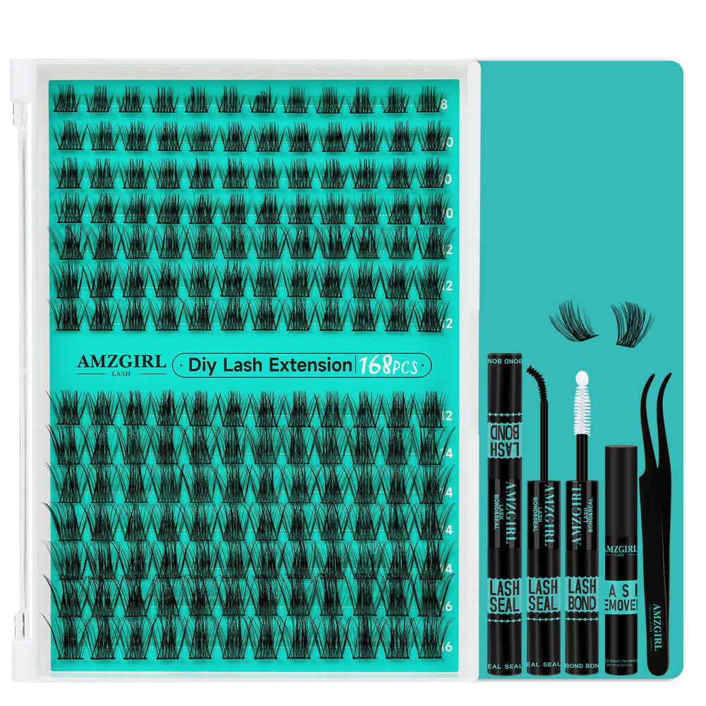 AMZGIRL LASH kit extension cils 168pcs prêt pour création, style personnalisé.