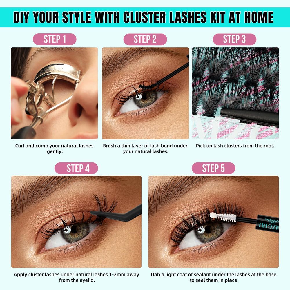 AMZGIRL LASH Kit individuels 10-16 mm pour varier les styles.