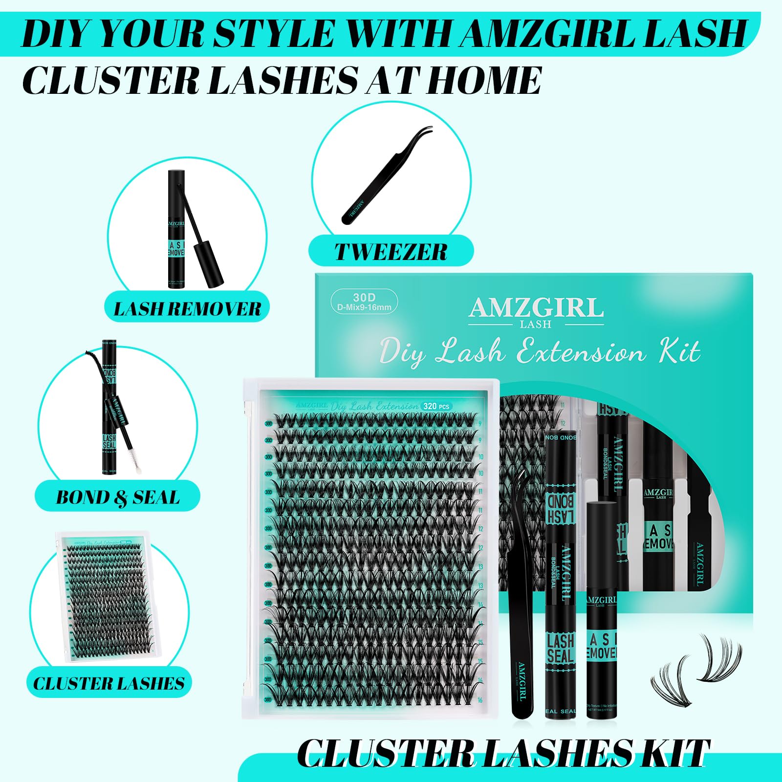 AMZGIRL LASH liant-vernis cils pour fixation durable et résistance à l'eau