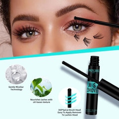AMZGIRL LASH dissolvant: texture huile visible pour pénétrer les racines des clusters.