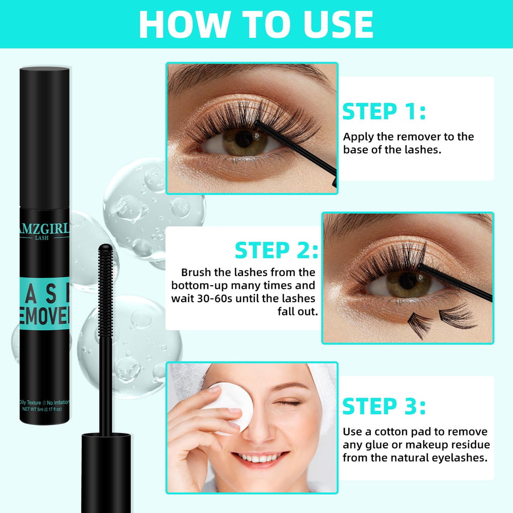 AMZGIRL LASH dissolvant: texture naturelle nourrit le contour des yeux lors du soin.