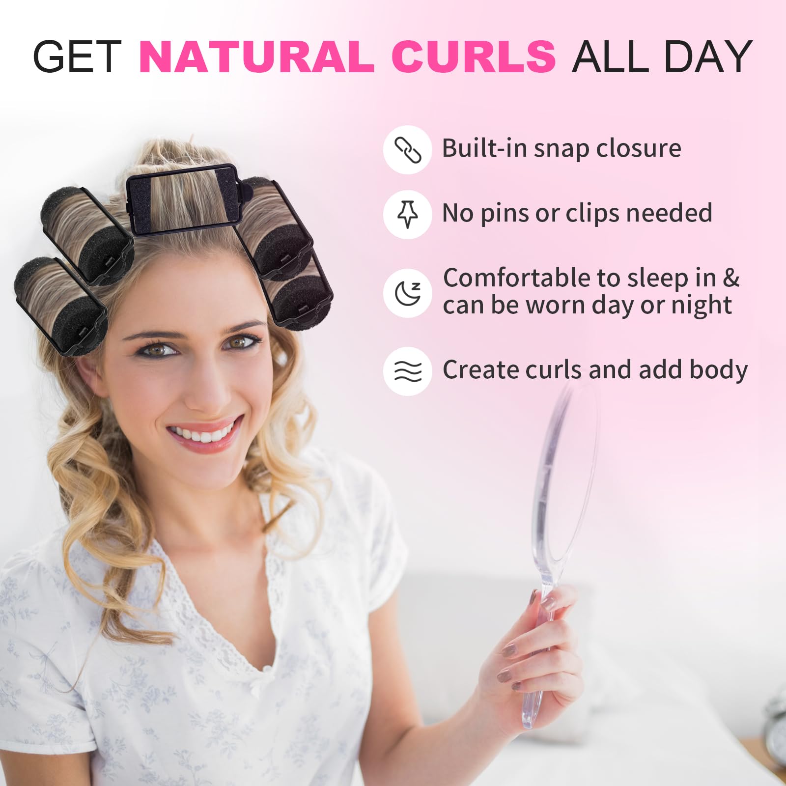 Amzpus rouleaux mousse souple – détail diamètre pour boucles définies.