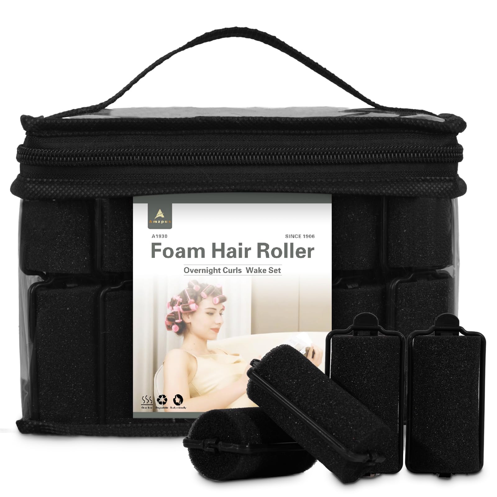 Amzpus rouleaux boucles mousse souple – ensemble sans chaleur pour coiffage.