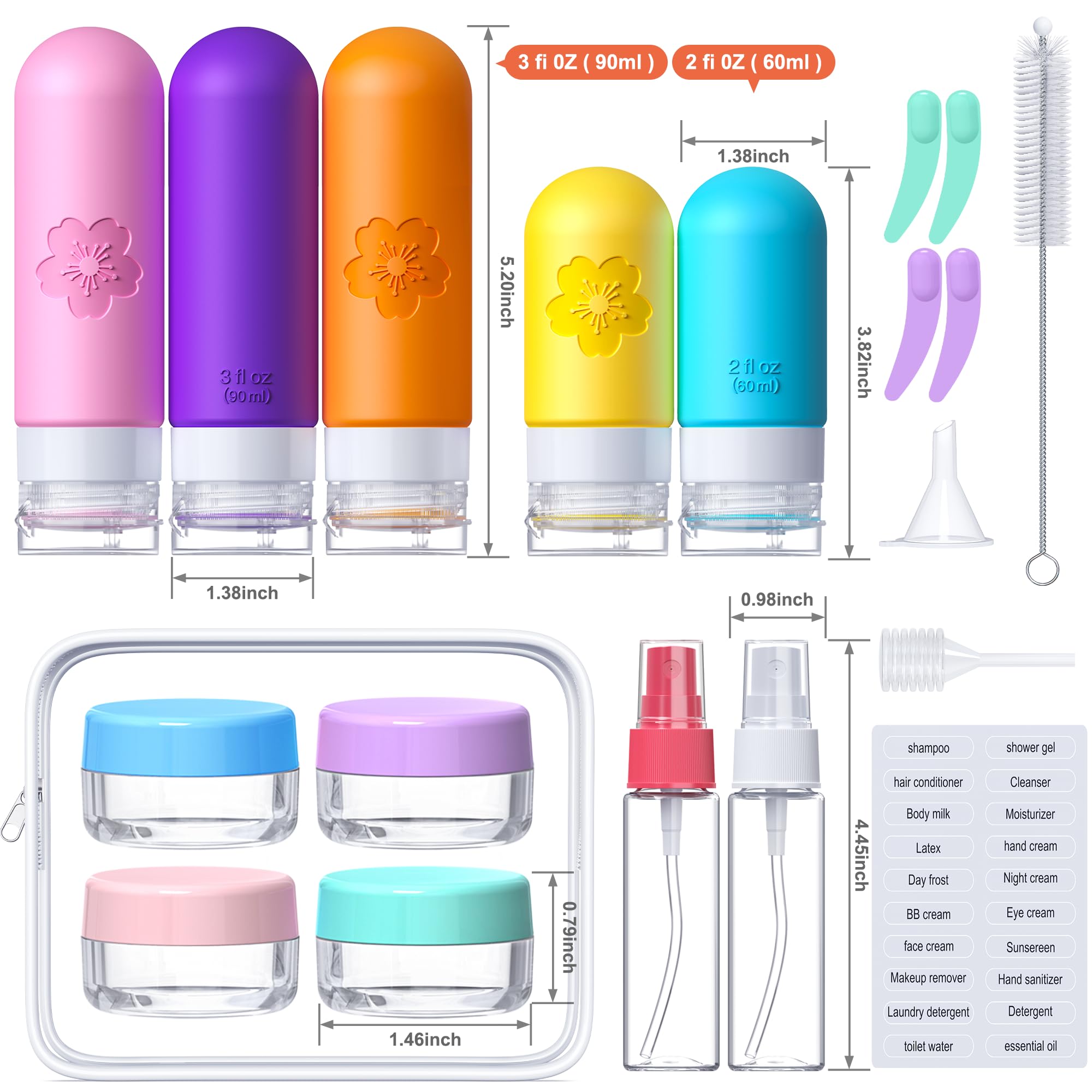 Flacons Amzrole 90 ml en silicone, idéal pour cabine