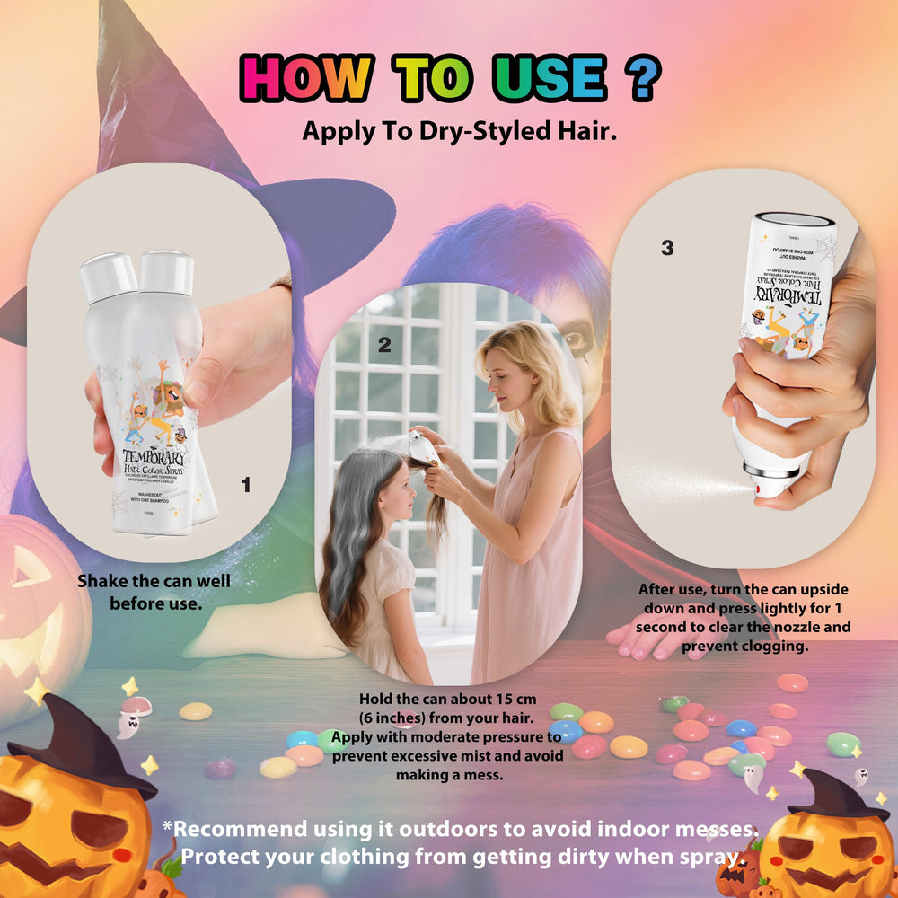 Amzsudy colorant cheveux temporaires, nuancé argent blanc idéal pour enfants et ados.