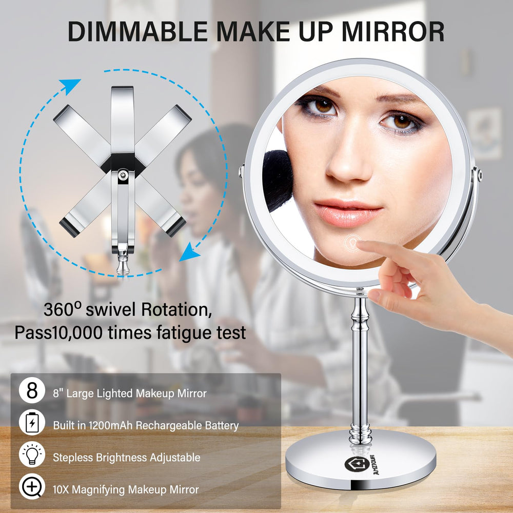 AMZTOLIFE Miroir double-face 10x pour voir les détails du regard