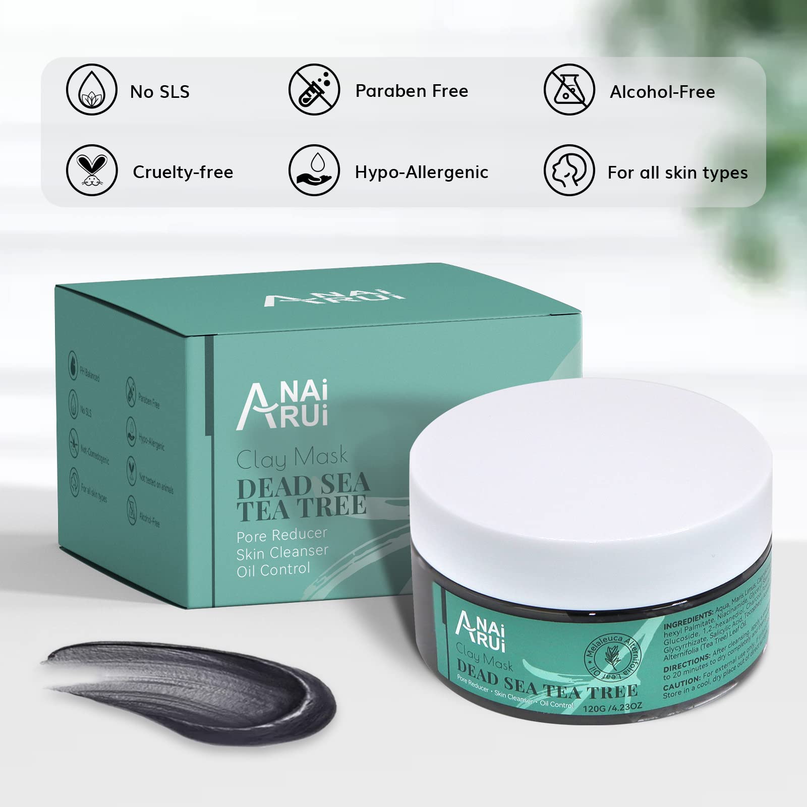 Application du masque ANAI RUI sur le visage, sensation fraîche et efficace.