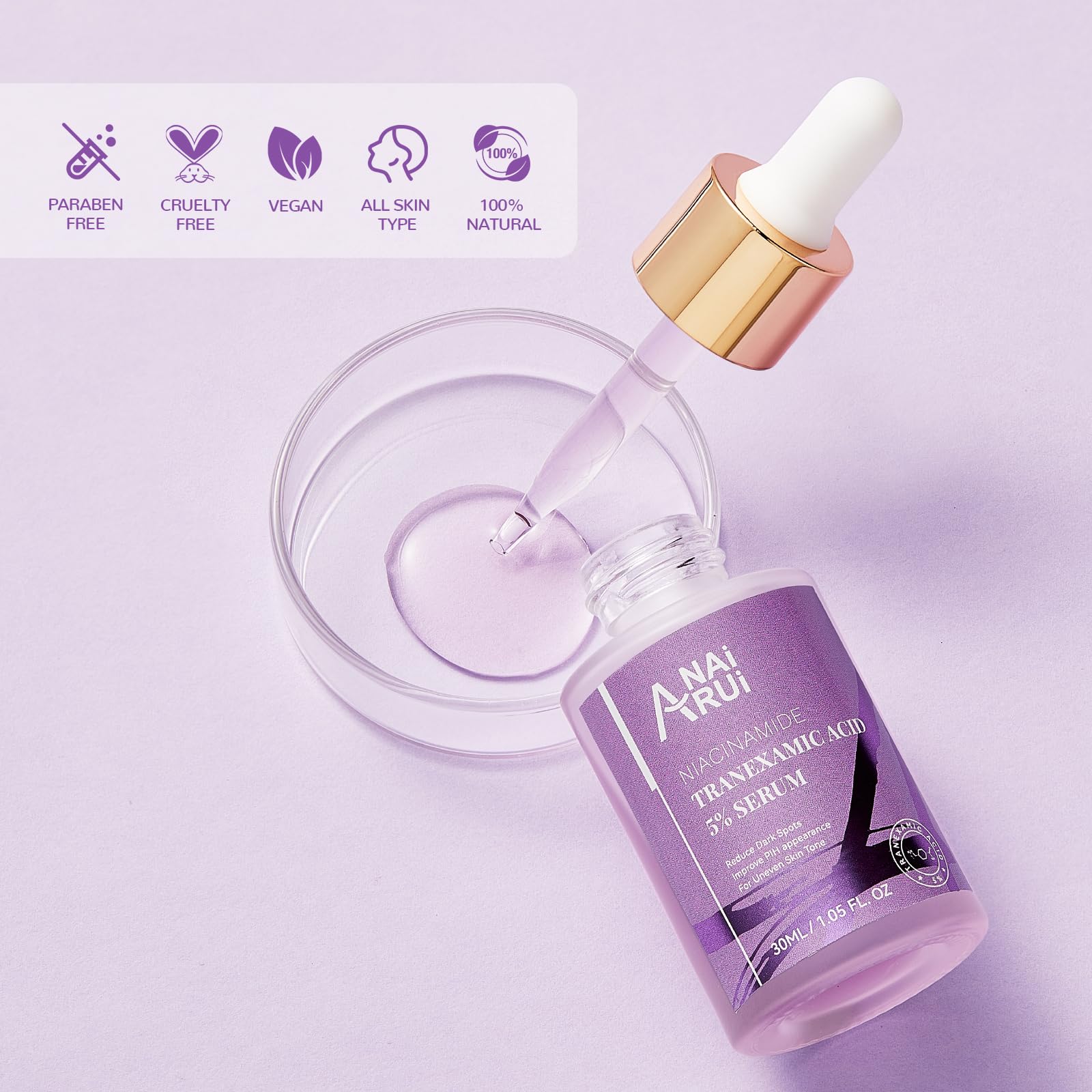 ANAI RUI, acide hyaluronique pour hydratation durable.