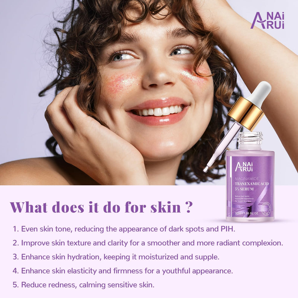 ANAI RUI sérum: niacinamide et arbutine pour éclairer le teint.