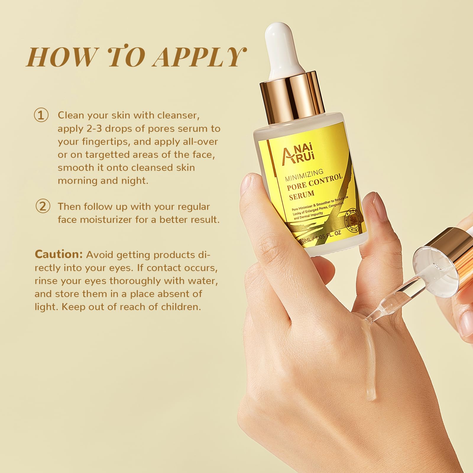 ANAI RUI Pore Minimizer Serum – application quotidienne facilitée par un format pratique