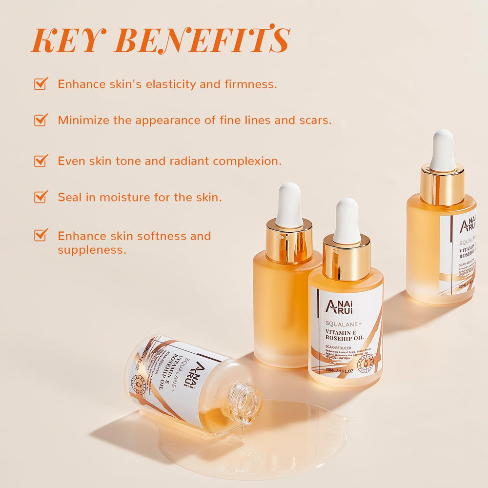 ANAI RUI Squalane Rose Musquée pour les cheveux, brillance et nutrition
