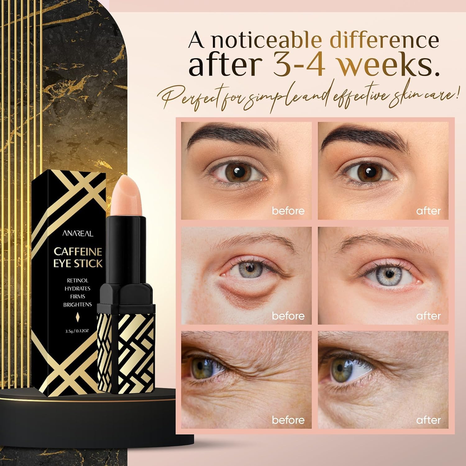 Rétinol et contour des yeux ANAREAL lissent visiblement les ridules