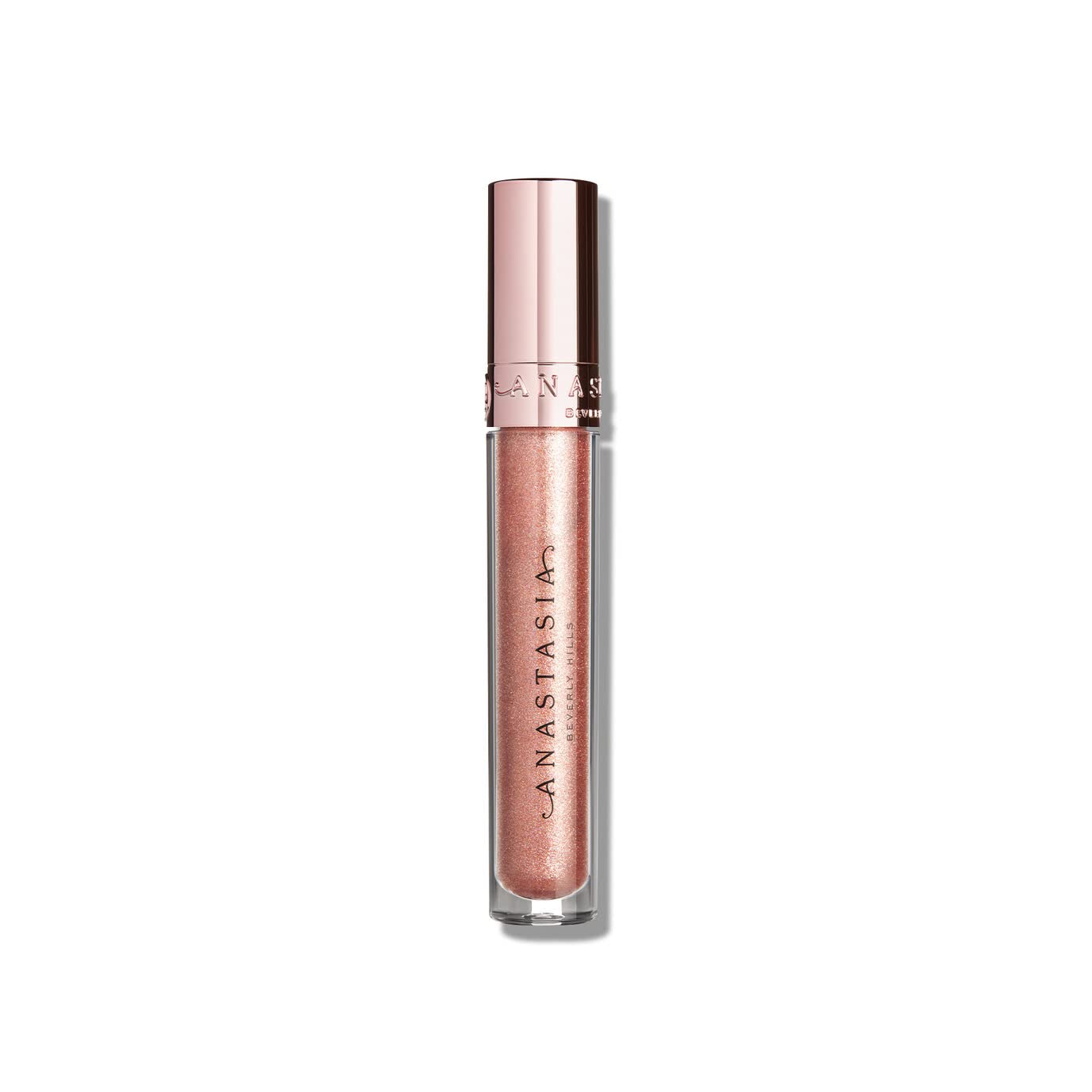Brillant pour les lèvres Anastasia Beverly Hills Amber Sparkle, glisse en douceur et hydrate légèrement.