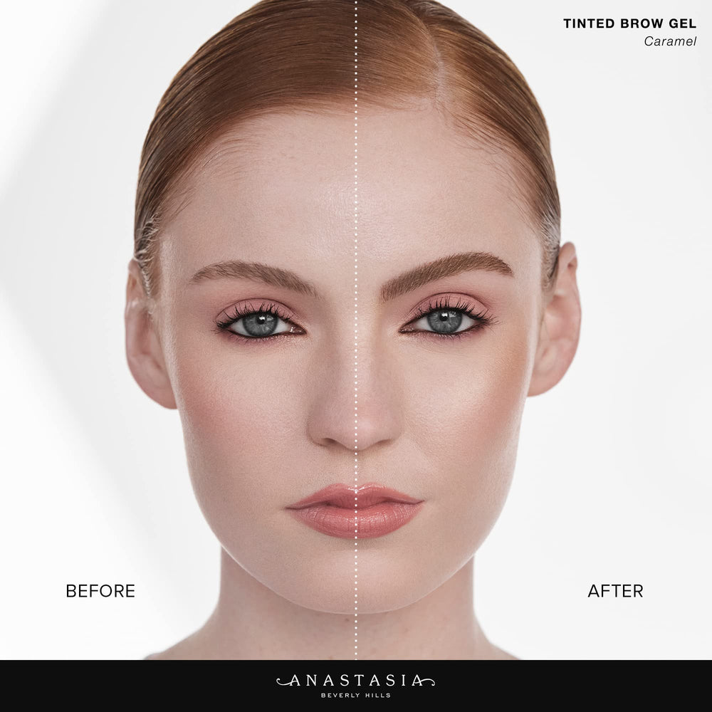 Texture légère, maintien flexible sur les poils des sourcils d'Anastasia.