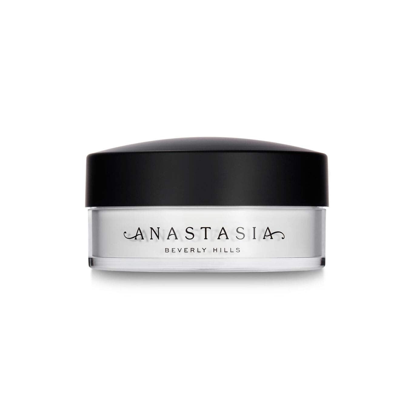 Anastasia Beverly Hills Poudre libre transparente dans son flacon, fixation légère.