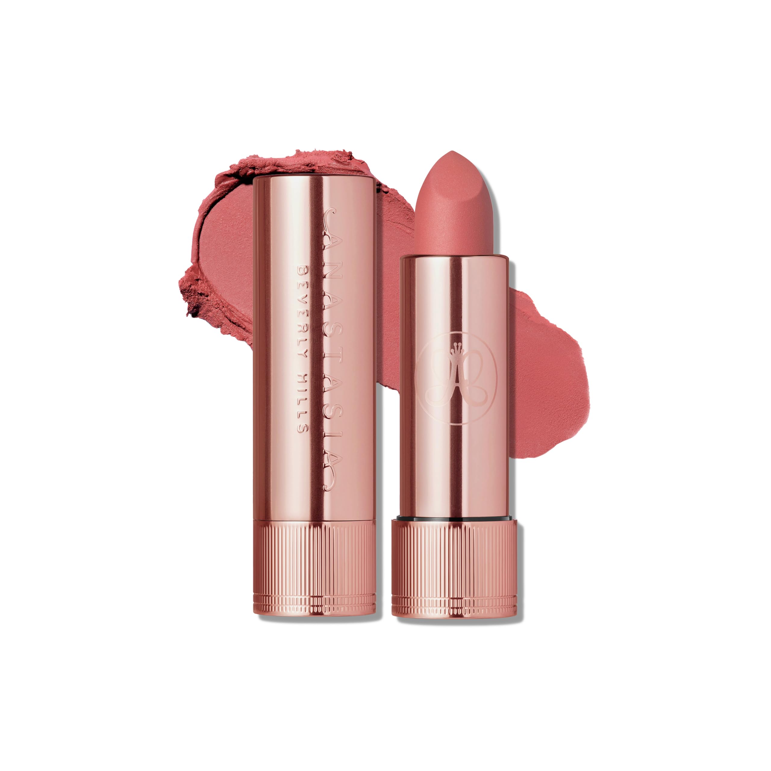 Anastasia Beverly Hills rouge à lèvres mat Sun Baked, couleur riche et tenue durable.