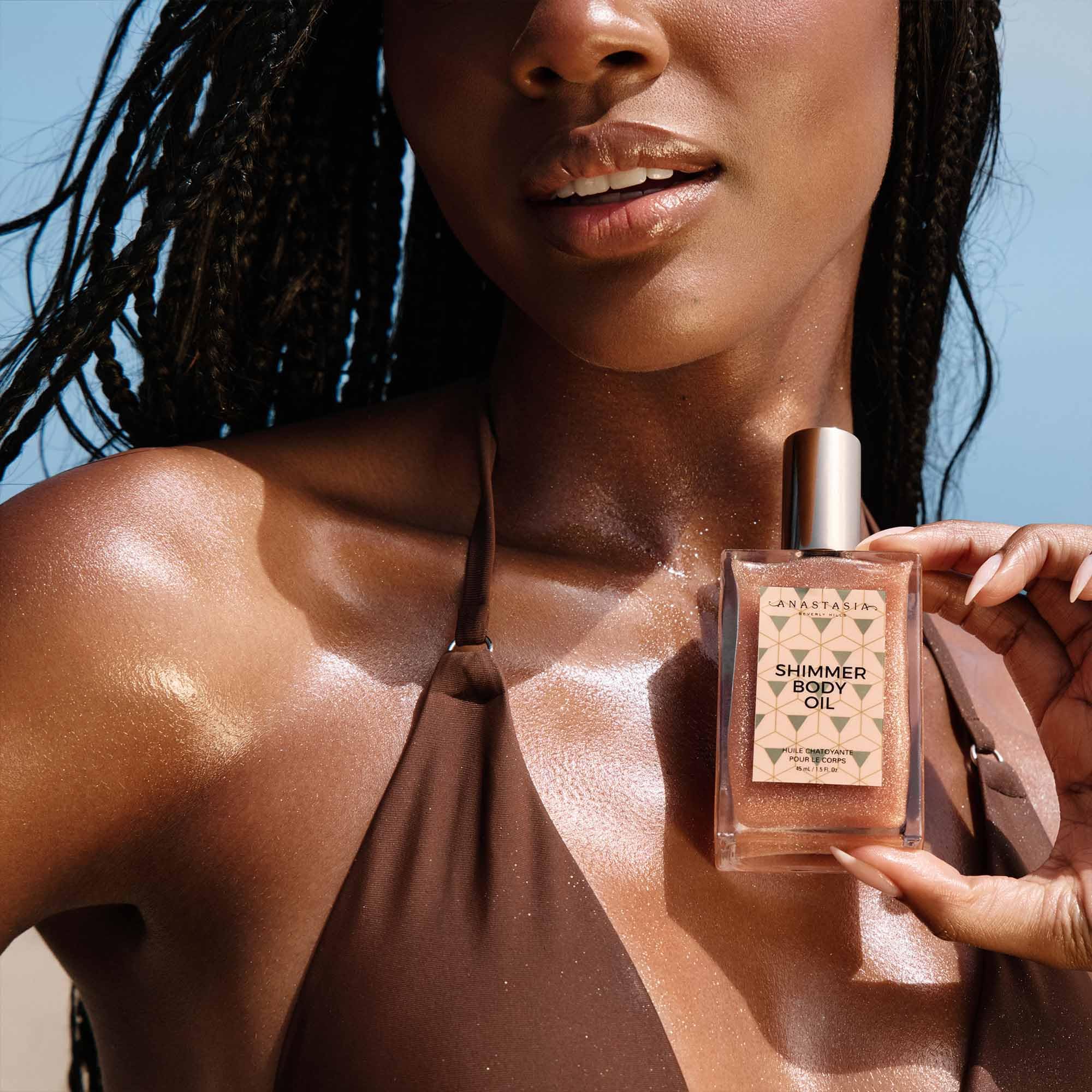 Anastasia Beverly Hills Shimmer Body Oil Rose Gold, spray douceur pour un éclat subtil