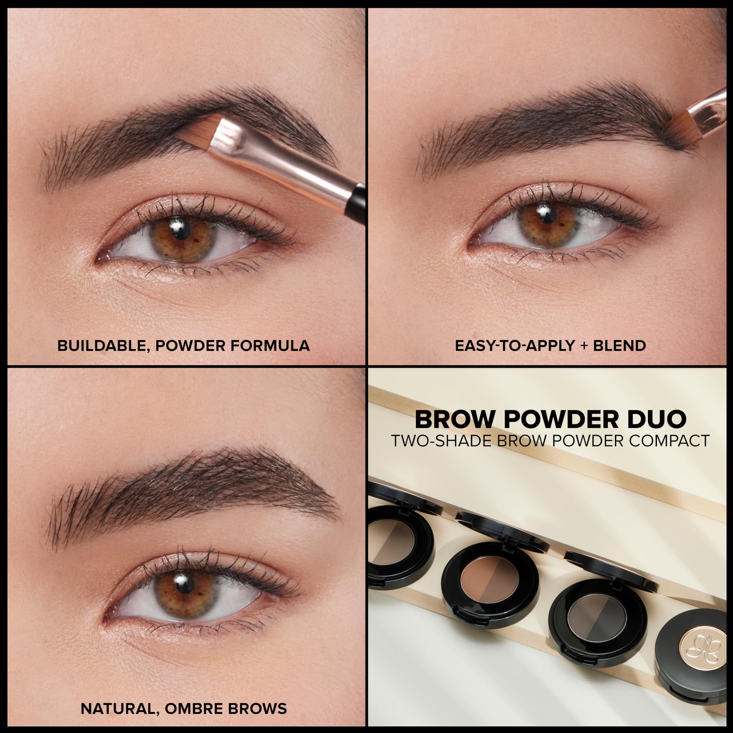 Anastasia Beverly Hills Brow Powder Duo Granite, texture naturelle et estompe facile.