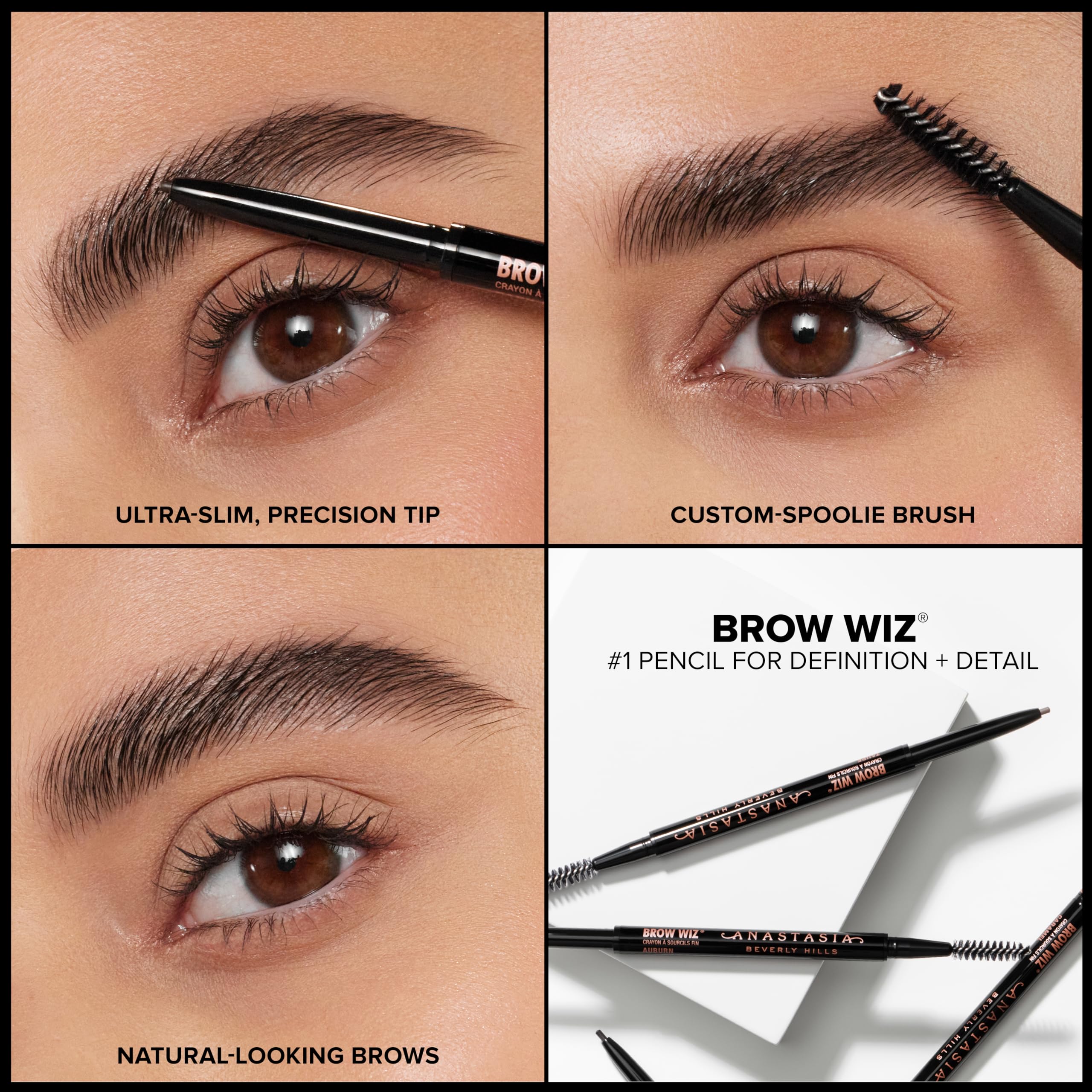 Anastasia Brow Wiz Soft Brown, application douce adaptée à tous types de peau.