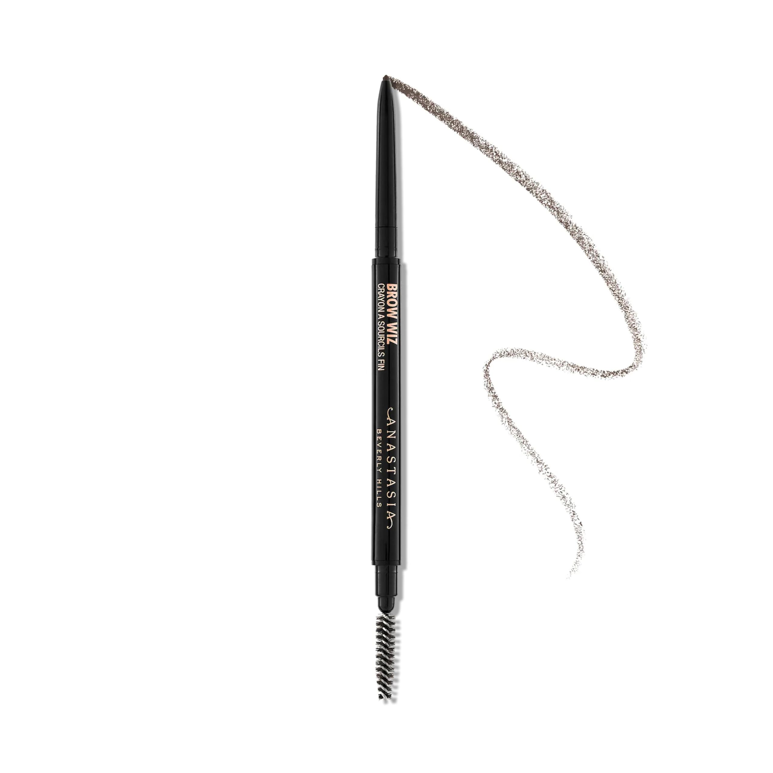 Anastasia Brow Wiz Soft Brown, crayon sourcils ultra-fin pour tracé précis et naturel.
