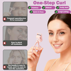 Anazzly recourbe-cils chauffant tete silicone douce respecte peau sensible.