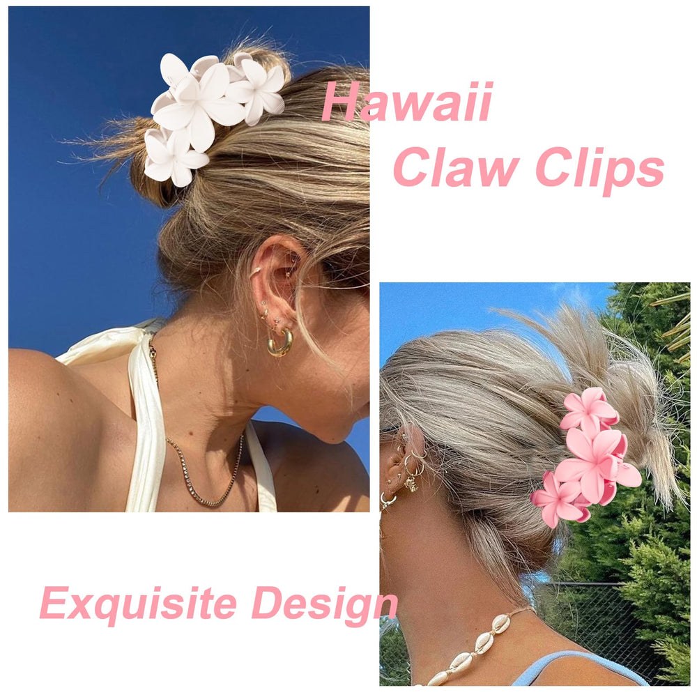 ANBALA ensemble 4 broches fleurs hawaïennes – assorties pour différents looks