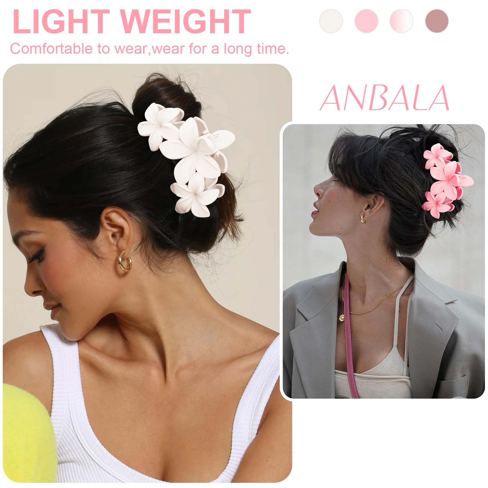 ANBALA broche fleur hawaïenne rose foncé – accessoire chic et durable