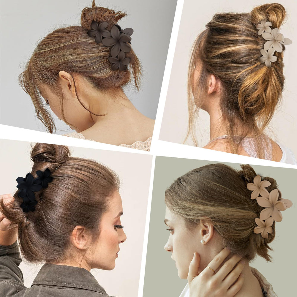 ANBALA pince-cheveux plumeria hawaienne gris, accessoire léger pour quotidien.