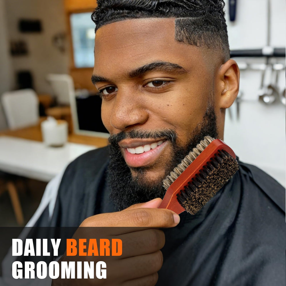 Brosse barbe et cheveux douce, soin ciblé et douceur du cuir chevelu.