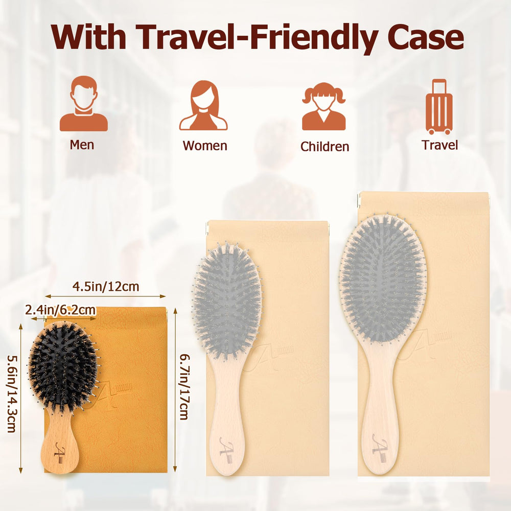 Ancable brosse-cheveux-sac-voyage: compagnon léger pour retouches rapides.