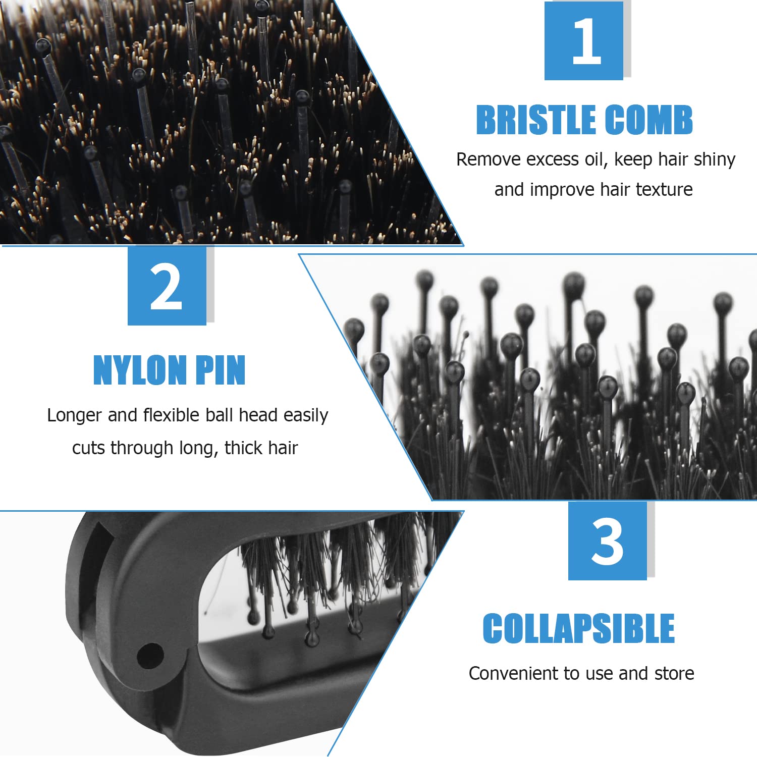 Brosse démêlante Ancable en nylon – démêle sans tirer.