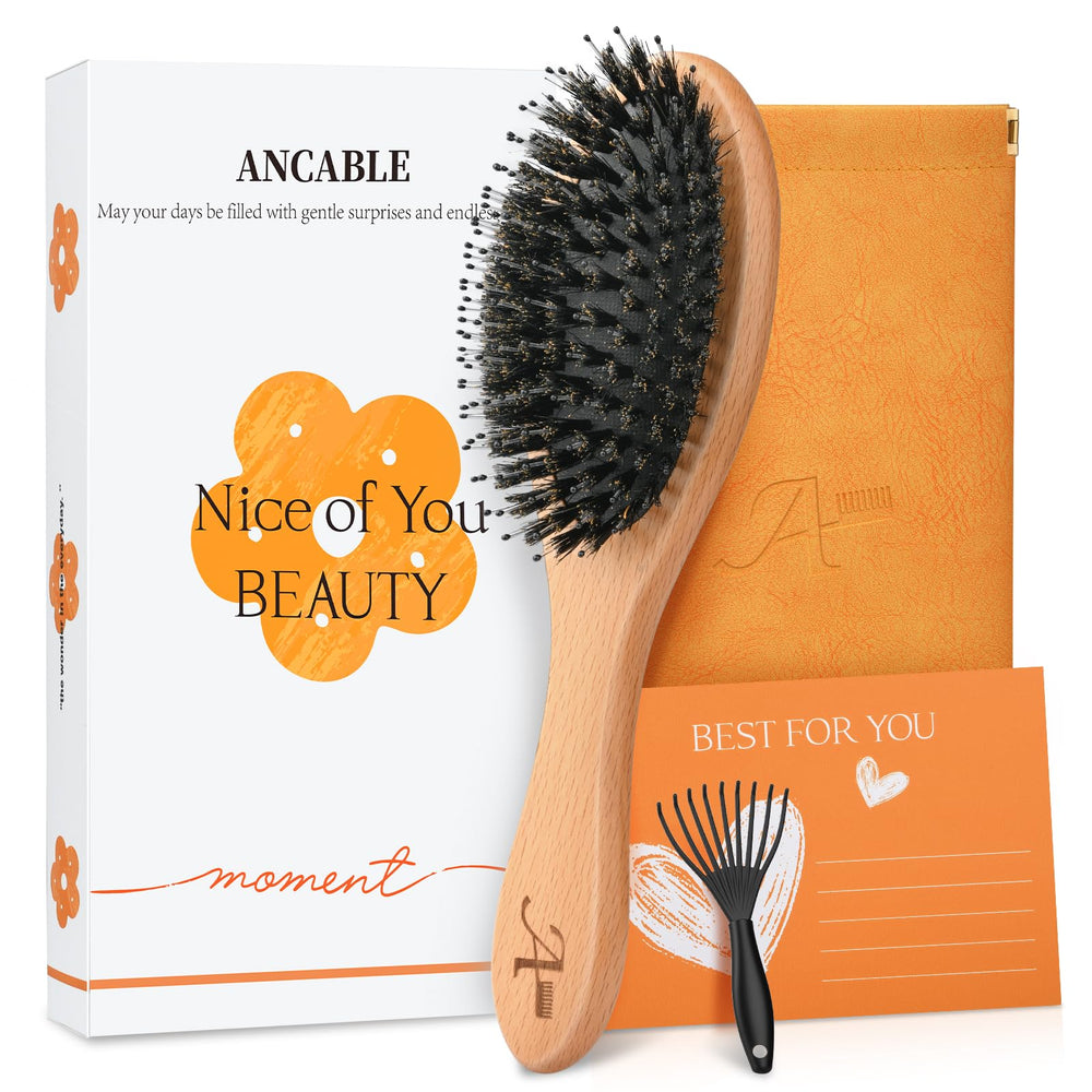 Brosse Ancable avec soies de sanglier anti-frisottis pour cheveux lisses