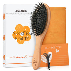 Brosse Ancable avec soies de sanglier anti-frisottis pour cheveux lisses