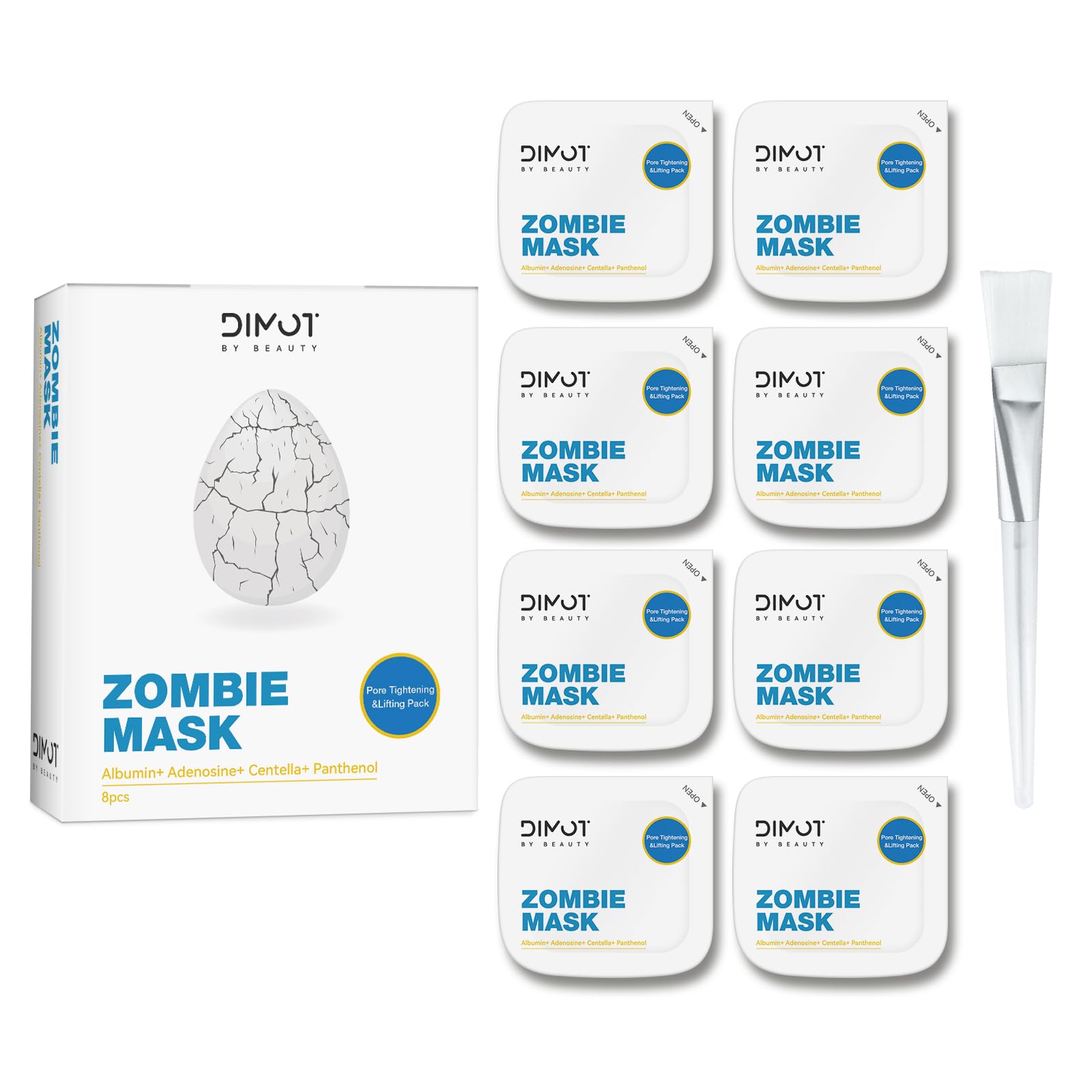 ANCAI Zombie Masque Visage Emballage 8pcs : dosage précis et pratique.