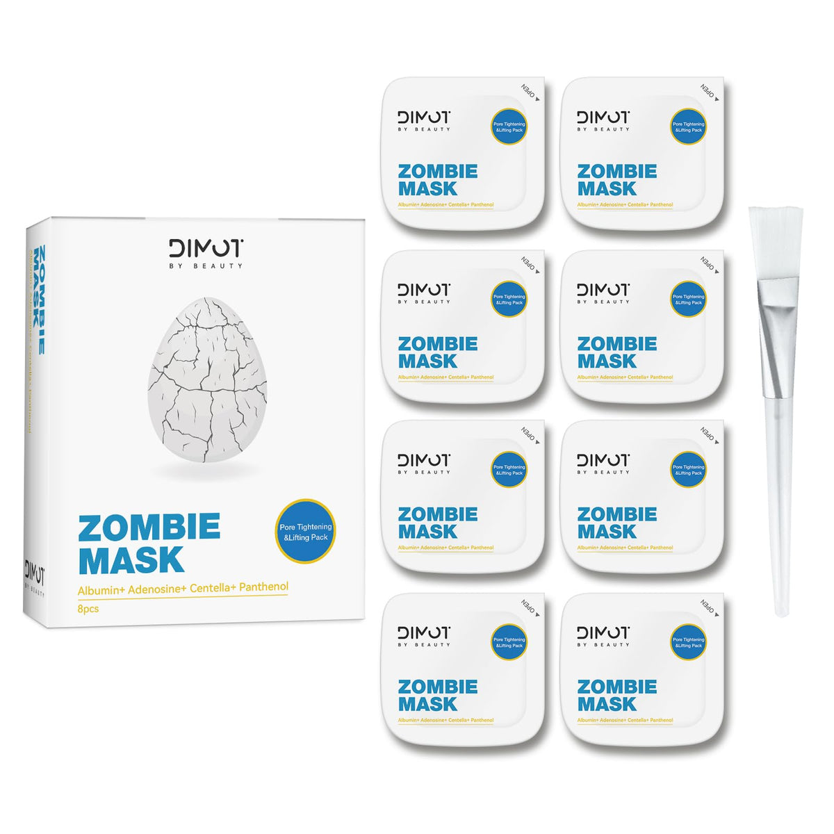 ANCAI Zombie Masque Visage Emballage 8pcs : dosage précis et pratique.