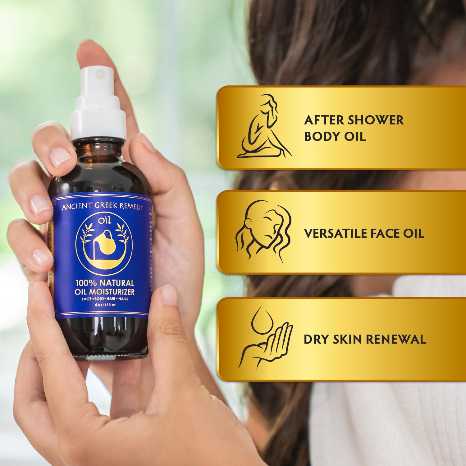 Ancient Greek Remedy huile-jojoba-almond-olive: mélange nourrissant pour peau souple.
