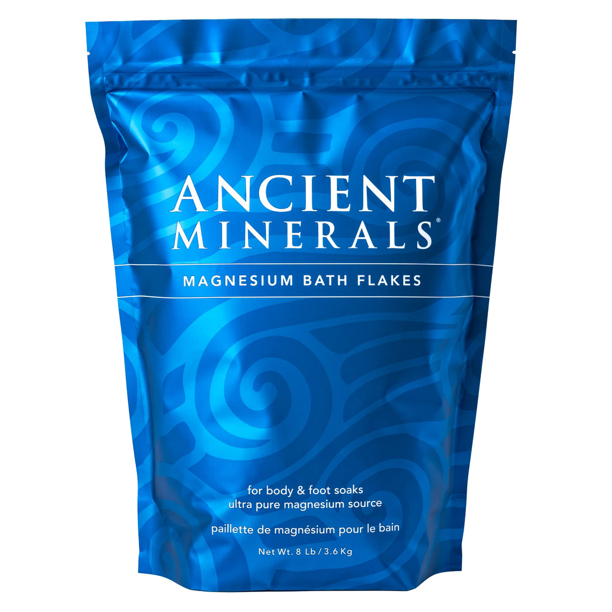 Ancient Minerals flocons de magnésium au bain pour une détente douce.