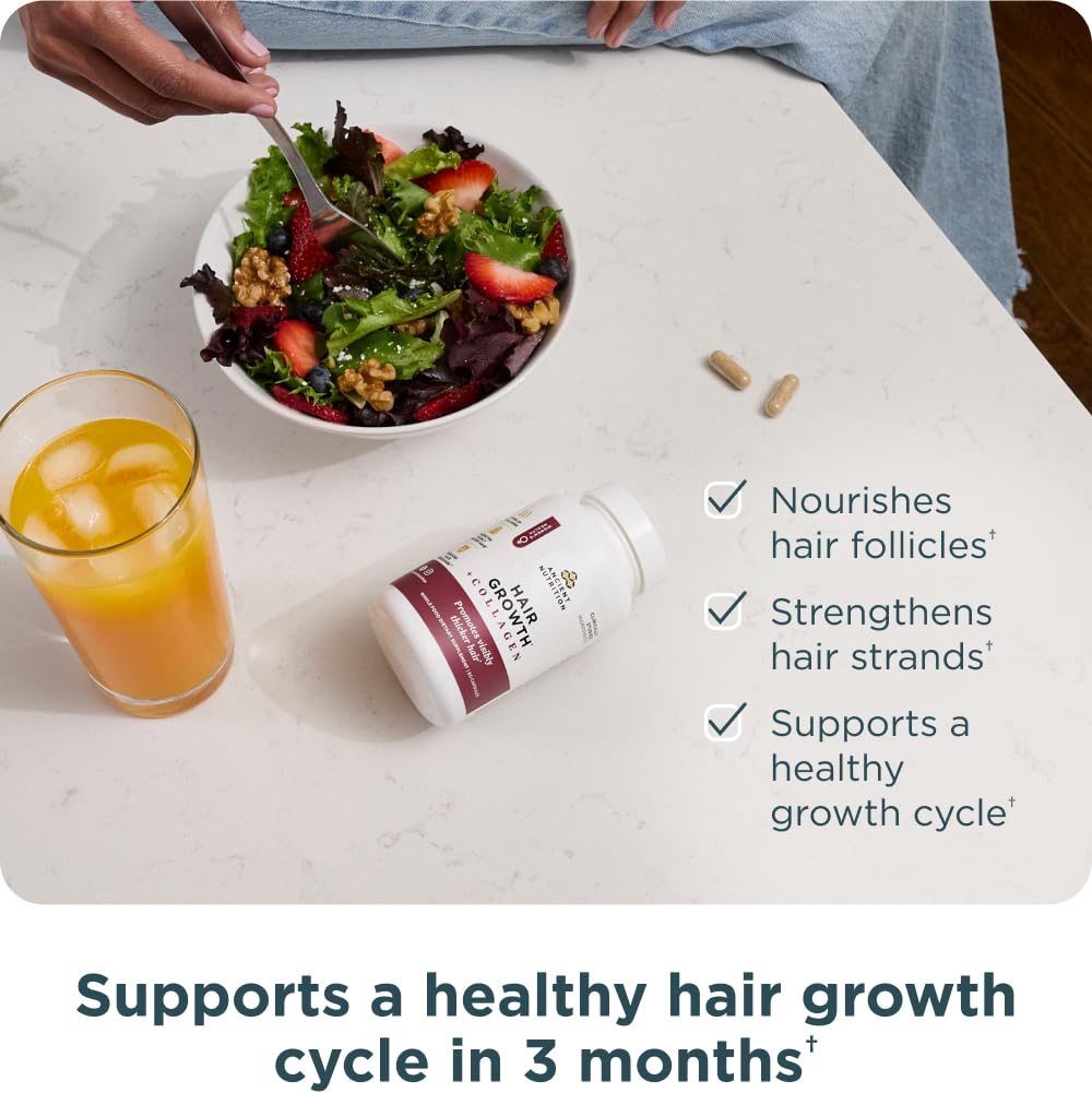 Ancient Nutrition complexe-collagene-10-types soutient cheveux, peau et ongles.