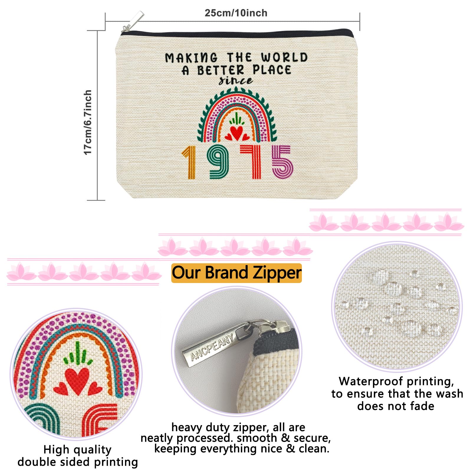 Pochette beauté ancpeany design 50e anniversaire, rangement compact